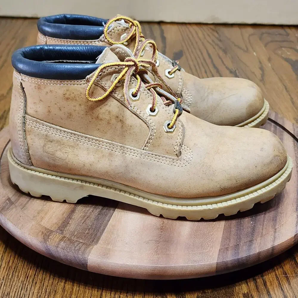 Timberland Boots Mens Size 7.5 Brown Leather 10348 Waterproof Ankle Work USA